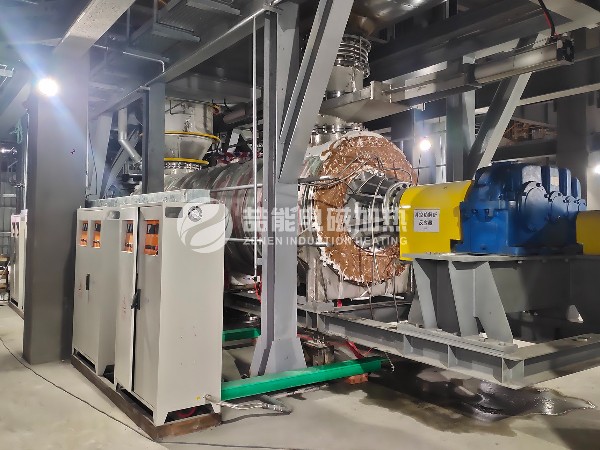 喆能1200KW電磁真空攪拌爐煅燒飛灰案例