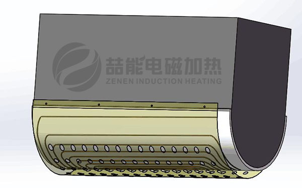 310不鏽鋼管道電磁加熱設計半圓形加熱效果圖